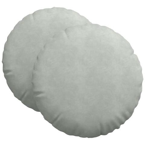 Cuscini per Seduta 2 pcs Grigio chiaro Ø 40 x 13 cm Velluto - Foto 1