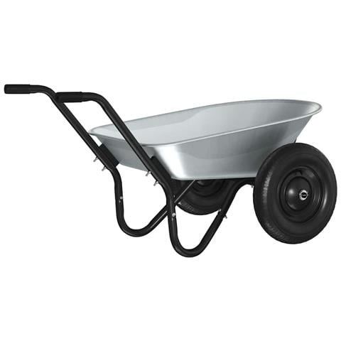 Carriole Argento e Nero 124 x 73 x 65 cm Acciaio - Foto 1