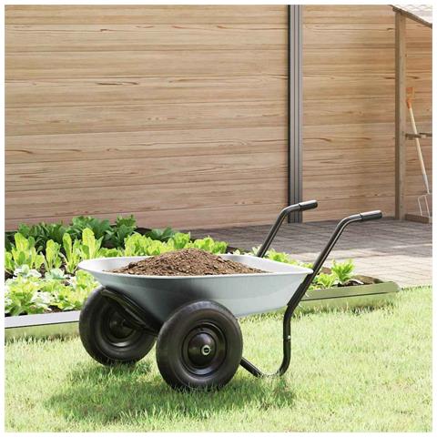 Carriole Argento e Nero 124 x 73 x 65 cm Acciaio - Foto 2