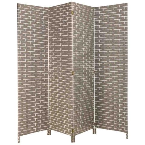 Paravento In Carta Intrecciata 4 Pannelli 50 (x4) x3x180h Cm - Foto 2