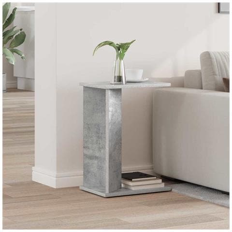 Tavolino Grigio cemento 35 x 25 x 50 cm Legno multistrato - Foto 2