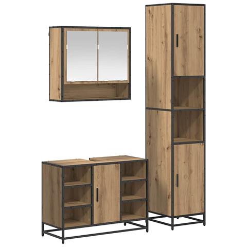 Set di mobili per il bagno con porta 3 pcs Rovere artigianale - Foto 1