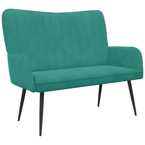 Sofa a Due Posti Turchese 115 x 61 x 87 cm Velluto - Foto 1