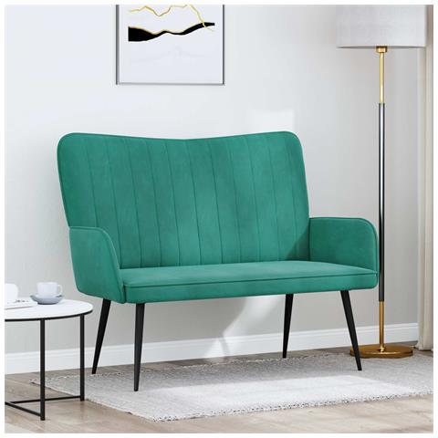 Sofa a Due Posti Turchese 115 x 61 x 87 cm Velluto - Foto 2