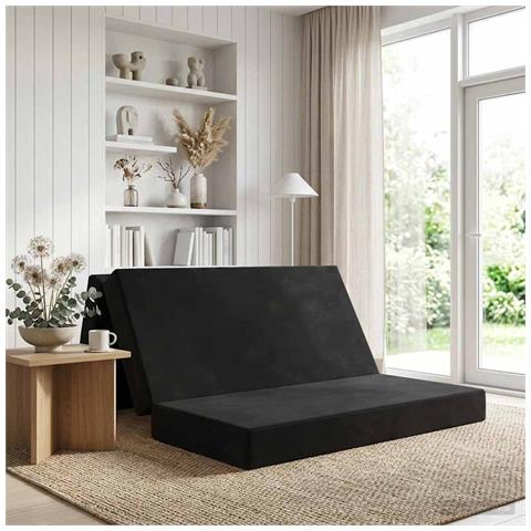 Divano Letto Pieghevole 140 x 67 x 45 cm Nero - Foto 2