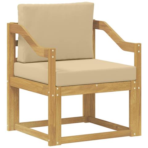 2 Pezzo Set di divani da esterno Poliestere Bianco e Beige - Foto 1