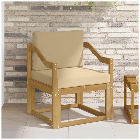 2 Pezzo Set di divani da esterno Poliestere Bianco e Beige - Foto 2