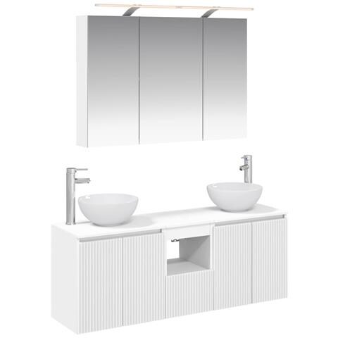 Set di Armadi da Bagno 4 pcs Bianco 100 x 14,5 x 70 cm - Foto 1
