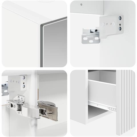 Set di Armadi da Bagno 4 pcs Bianco 100 x 14,5 x 70 cm - Foto 9
