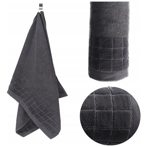 Asciugamano Larisa 70x140 cm 500 g - Grigio grafite - 100% cotone - Morbido e assorbente - Foto 7
