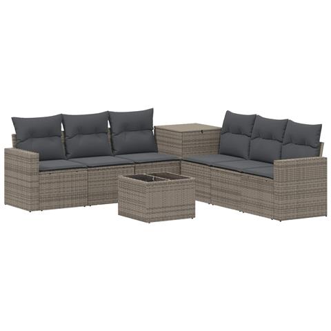 Set di divani 8 pz Grigio e Grigio Scuro - Foto 1