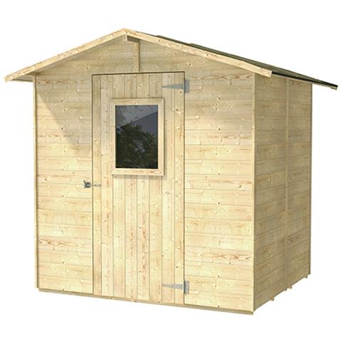 Casetta Vaniglia In Perlina D'Abete Naturale Con Porta Singola Finestrata 200x207 Cm - Foto 2