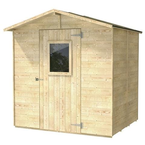 Casetta Vaniglia In Perlina D'Abete Naturale Con Porta Singola Finestrata 200x207 Cm - Foto 1