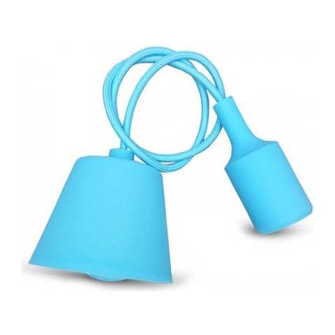 Lampadario Portalampada E27 Colore Celeste Vt-7228 3482 - Foto 3