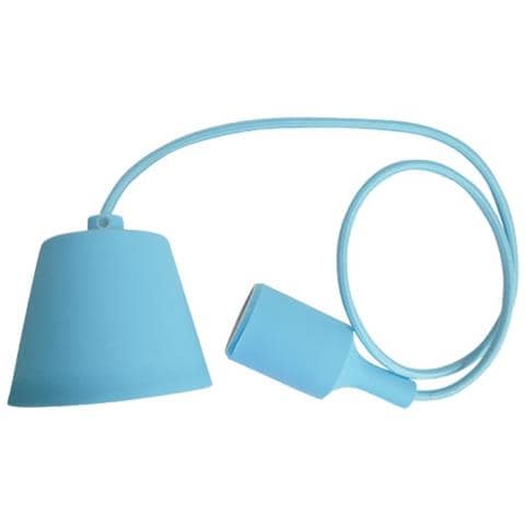 Lampadario Portalampada E27 Colore Celeste Vt-7228 3482 - Foto 2