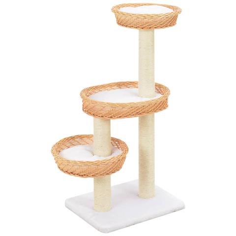 Albero Per Gatti Con Tiragraffi In Legno Di Salice Naturale - Foto 1