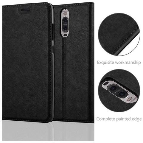 Cadorabo Custodia Compatibile Con Huawei Mate 9 Pro In Nero Di Notte - Coperchio Protettiva Con Chiusura Magnetica, Funzione Stand E Tasca Per Le Carte - Foto 2