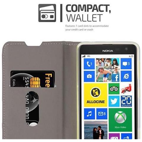Custodia Compatibile Con Nokia Lumia 625 In Blu Scuro Nero - Coperchio Protettiva Con Chiusura Magnetica, Funzione Stand E Tasca Per Le Carte - Foto 9