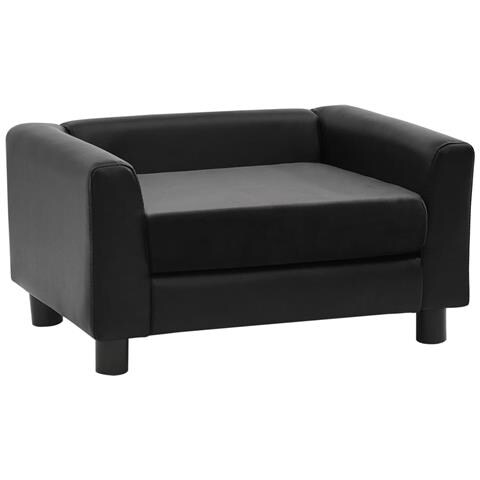 Divano per Cani Nero 60x43x30 cm in Peluche e Similpelle - Foto 1