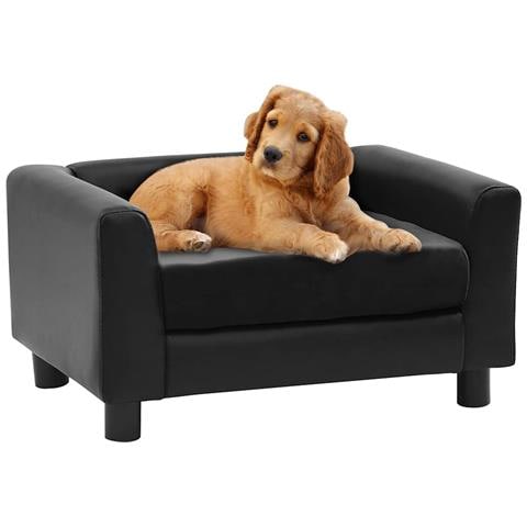 Divano per Cani Nero 60x43x30 cm in Peluche e Similpelle - Foto 10