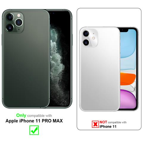 Custodia Compatibile Con Apple Iphone 11 Pro Max In Rosso Opaco - Bottoni Neri - Coperchio Protettivo Ibrido Con Interno In Silicone Tpu E Retro In Plastica Opaca - Foto 2
