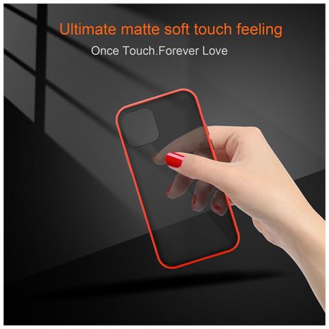 Custodia Compatibile Con Apple Iphone 11 Pro Max In Rosso Opaco - Bottoni Neri - Coperchio Protettivo Ibrido Con Interno In Silicone Tpu E Retro In Plastica Opaca - Foto 8