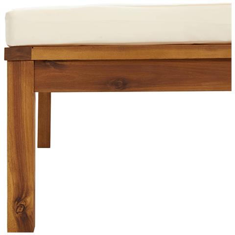 Set Divani Da Giardino 11 Pz Con Cuscini Crema In Legno Acacia - Foto 9