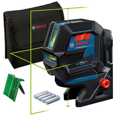 Professional Livella Laser Gcl 2-50 G (laser Verde, supporto Rm 10, Raggio D'azione Visibile: Fino A 15 M, 4x Batterie Aa, Confezione In Cartone)  - Foto 1