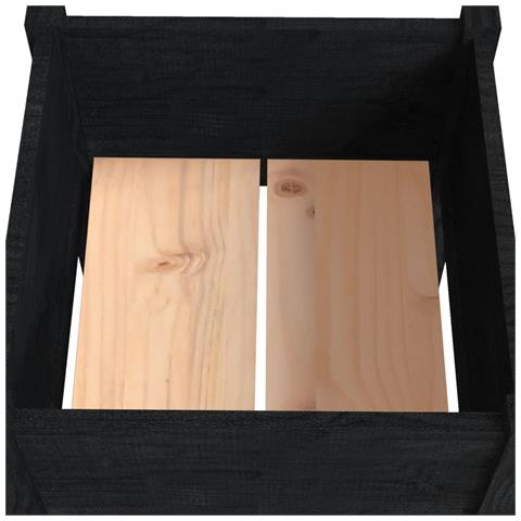 Fioriera Da Giardino Nera 50x50x70 Cm Legno Massello Di Pino - Foto 7