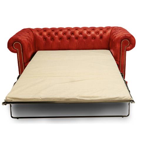 Divano Chesterfield Letto Chesterfield First Class - 3 Posti - Rosso - Pelle - Foto 1