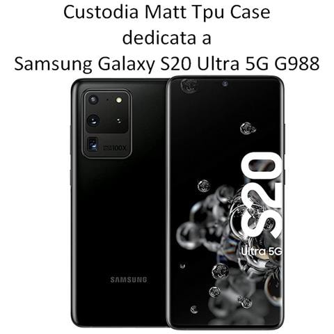 Custodia Tpu Silicone Cover Case Per Samsung Galaxy S20 Ultra 5g G988 Black - Foto 2