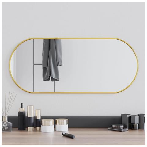 Specchio Da Parete Dorato 70x30 Cm Ovale - Foto 6