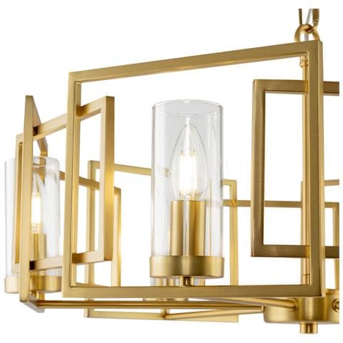 Lampadario Contemporaneo Bowi Struttura In Metallo Colore Oro 6 Luci - Foto 5