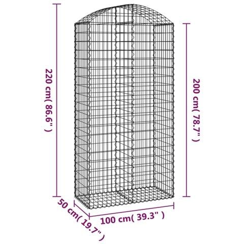 Cesto Gabbione Ad Arco 100x50x200/220 Cm Ferro Zincato - Foto 4