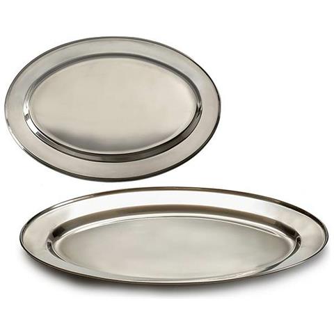 Vassoio Argentato Acciaio Inossidabile 35 X 2 X 23 Cm (24 Unità) - Foto 1
