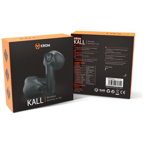 KALL Auricolare Wireless In-ear Gaming Bluetooth Nero - Foto 9