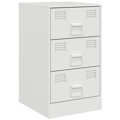 Comodino Bianco 34,5x39x62 cm in Acciaio - Foto 1