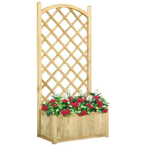 Fioriera In Legno Di Pino Impregnate Con Pannello L80xp40xh172 Cm Lasa - Foto 1