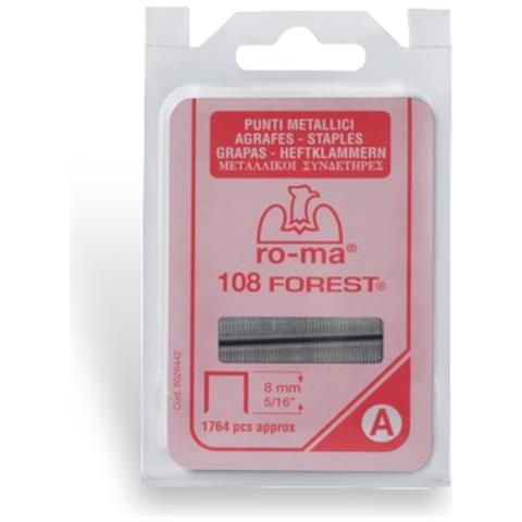 Punti Spillette Per Fissatrici Finitura Forest Confezione 5000 Pezzi Ro-ma - Art. 108 - Lunghezza 8 Mm - Foto 2