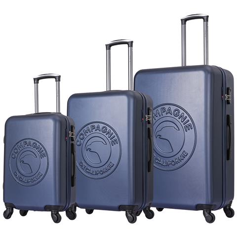 Set Di 3 Valigie Con Ruote Blu Scuro - Cc-t366 Navy - Foto 1