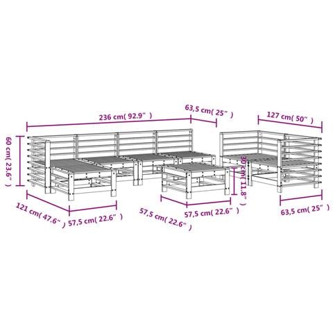 Set Salotto da Giardino 8 pz in Legno Impregnato di Pino - Foto 2