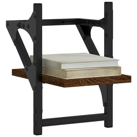 Mensole A Parete Con Aste 2pz Rovere Marrone 20x25x30 Cm - Foto 3