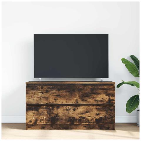 Mobile Tv Rovere Fumo 100x35x54 Cm In Legno Multistrato - Foto 3