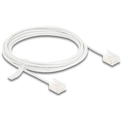 Cavo di rete RJ45 Cat. 6 UTP Ultra Slim 3 m bianco con connettori corti - Foto 1