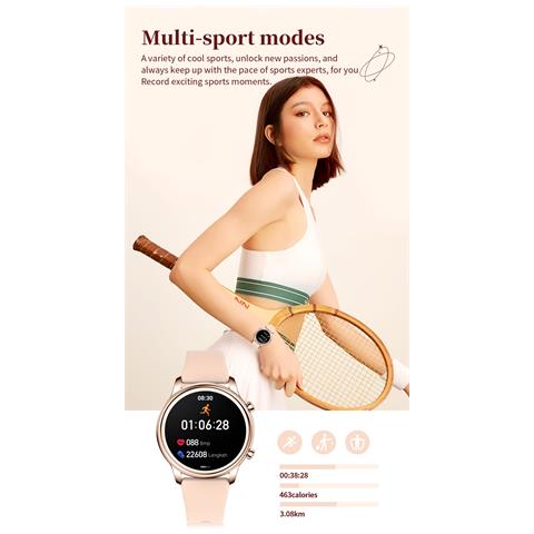 Smartwatch Con Fitness Tracker E Monitoraggio Avanzato Della Salute Pink - Foto 5