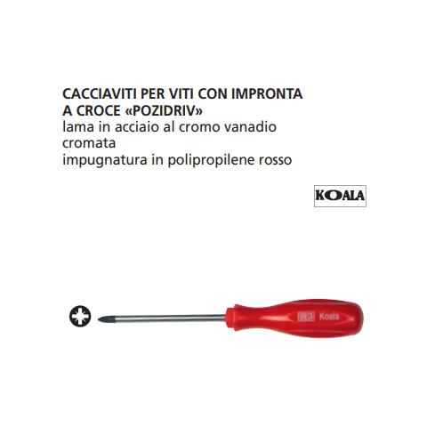 Oreca-cacciavite Per Viti Con Impronta A Croce ""pozidriv""gr0 3x60 In Acciaio Cromo Vanadio - Foto 1