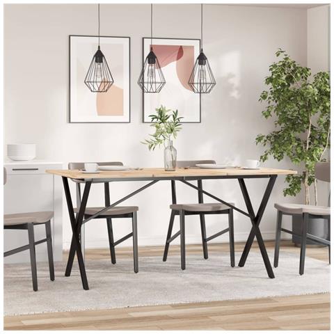 Lusso Casadino -  Telaio Gambe A X Per Tavolo Da Pranzo 120x60x73 Cm In Acciaio - Foto 2