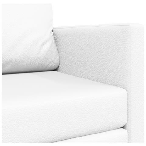 Divano Letto a Pavimento 2-in-1 Bianco 124x71x78 cm Pelle Artificiale - Foto 9