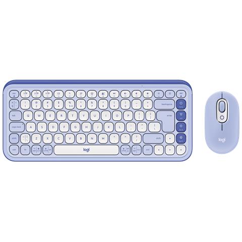 Tastiera Wireless 920-013078  (Layout QWERTY) Colore Lillà. Bianco - Foto 1