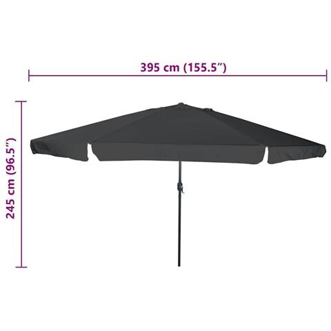 Parasol da Giardino  ø395x245 cm Grigio Scuro - Foto 7